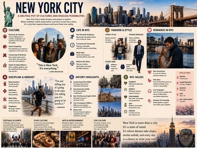 Premium NYC Travel Culture Infographic Poster