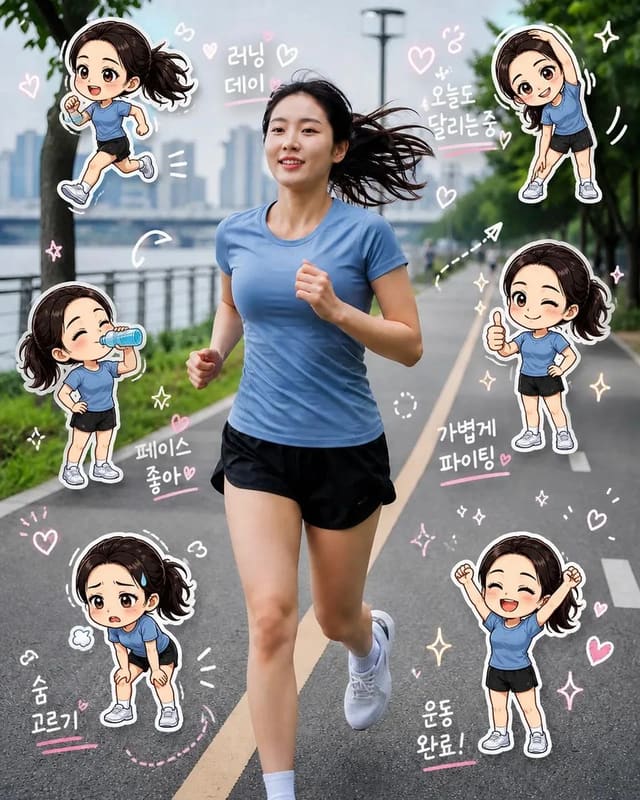 Chibi Clone Sticker Diary Fitness Photo