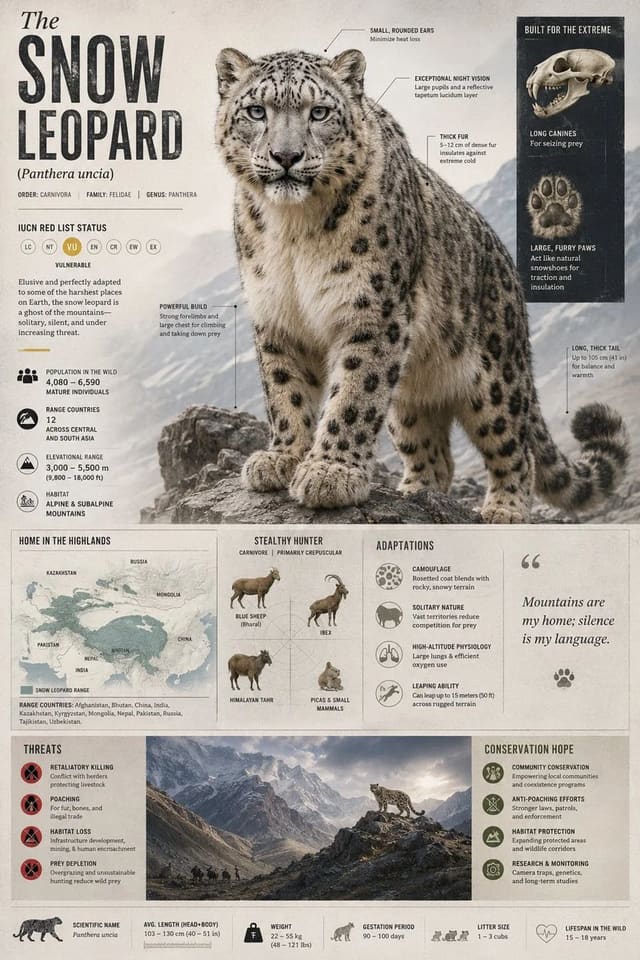 Premium Endangered Wildlife Editorial Infographic