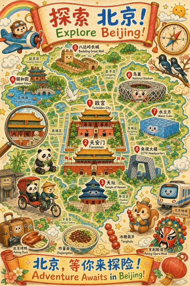 GPT Image 2 旅行地图海报提示词