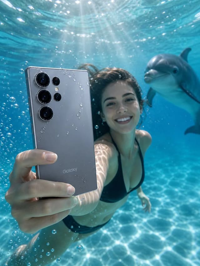 Underwater Galaxy Smartphone Commercial Photoshoot