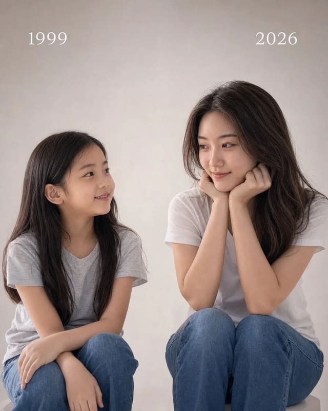 童年的我与现在的我同框对视