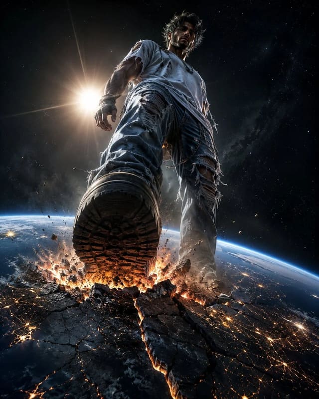 Colossal Streetwear Giant Crushing Earth