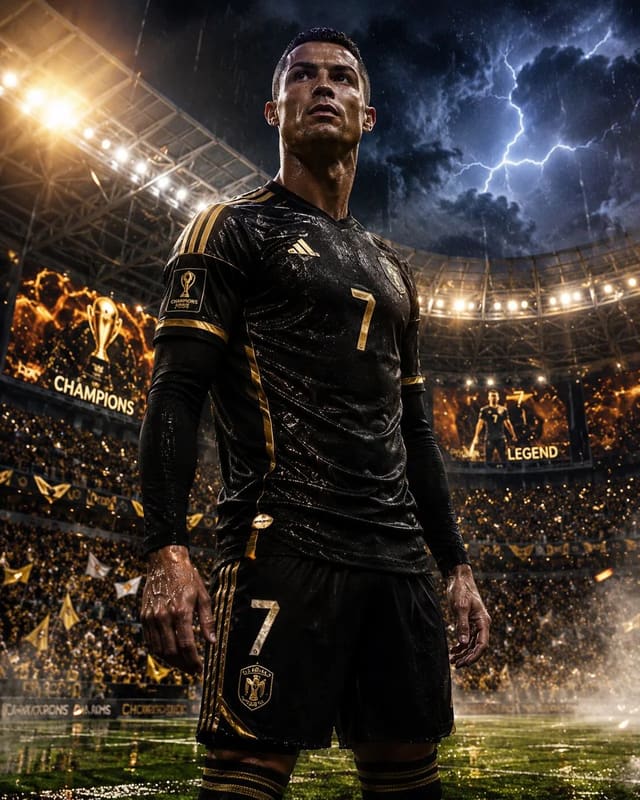 Cinematic Football Superstar Stadium Poster