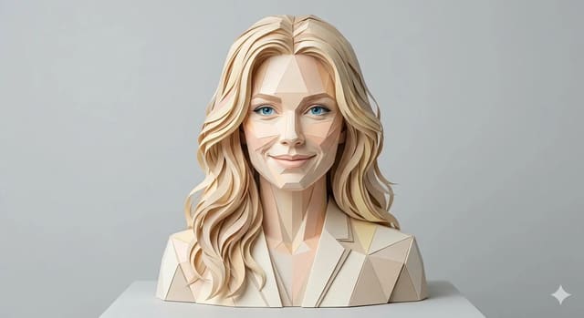 Realistic paper sculpture portrait prompt