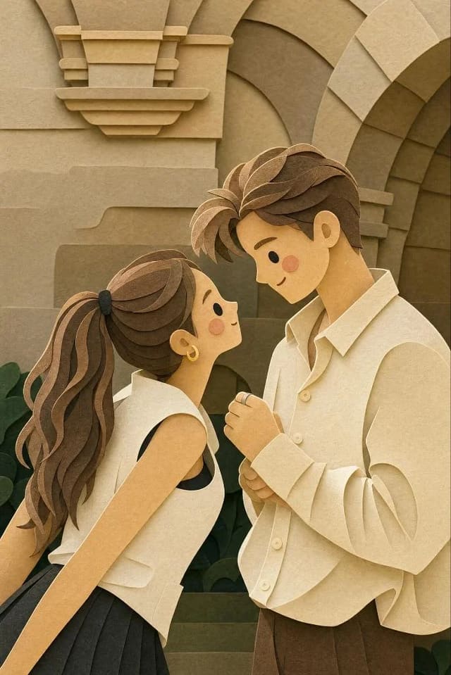 GPT Image 2 layered papercraft chibi couple prompt