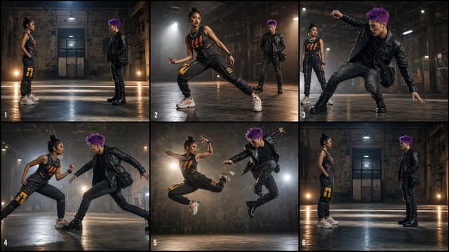 Cinematic Hip-Hop Dance Battle Storyboard