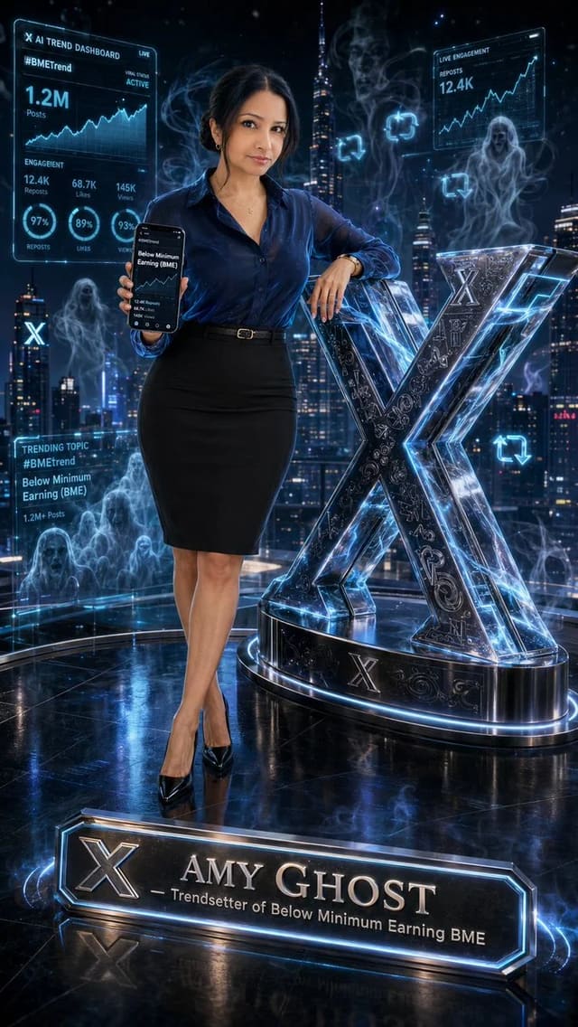 Luxury Ghost-Trendsetter 3D Render Beside Glowing X Logo