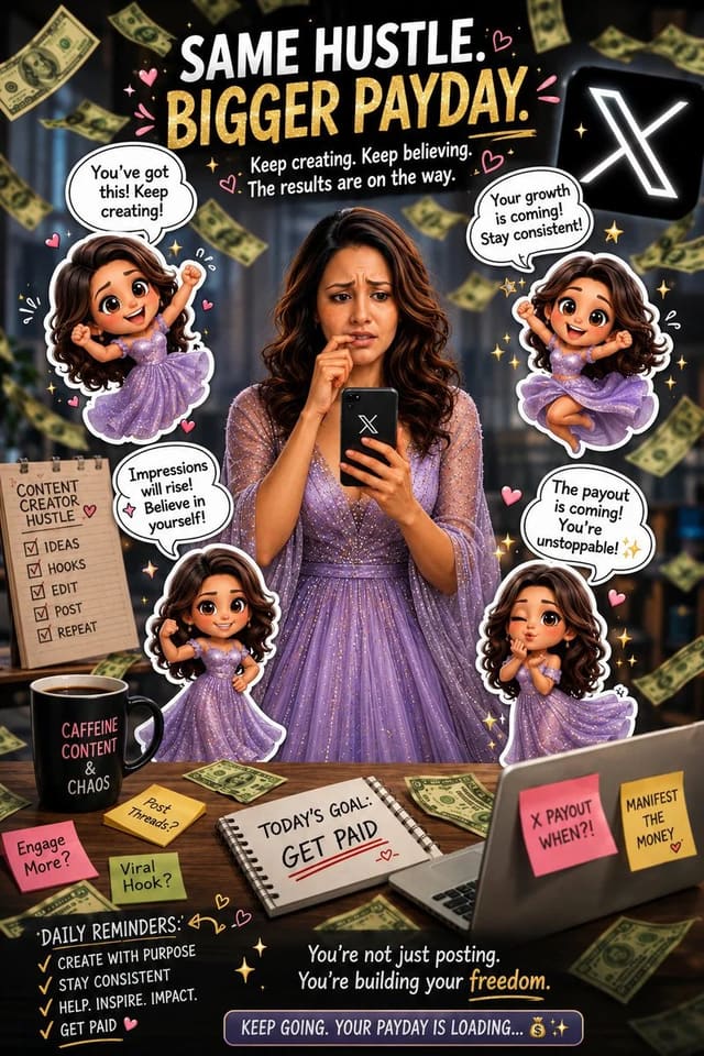 GPT Image 2 motivational creator poster with chibi sticker characters