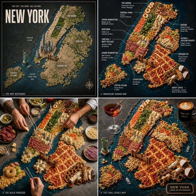 Edible 3D City Maps Made from Local Foods