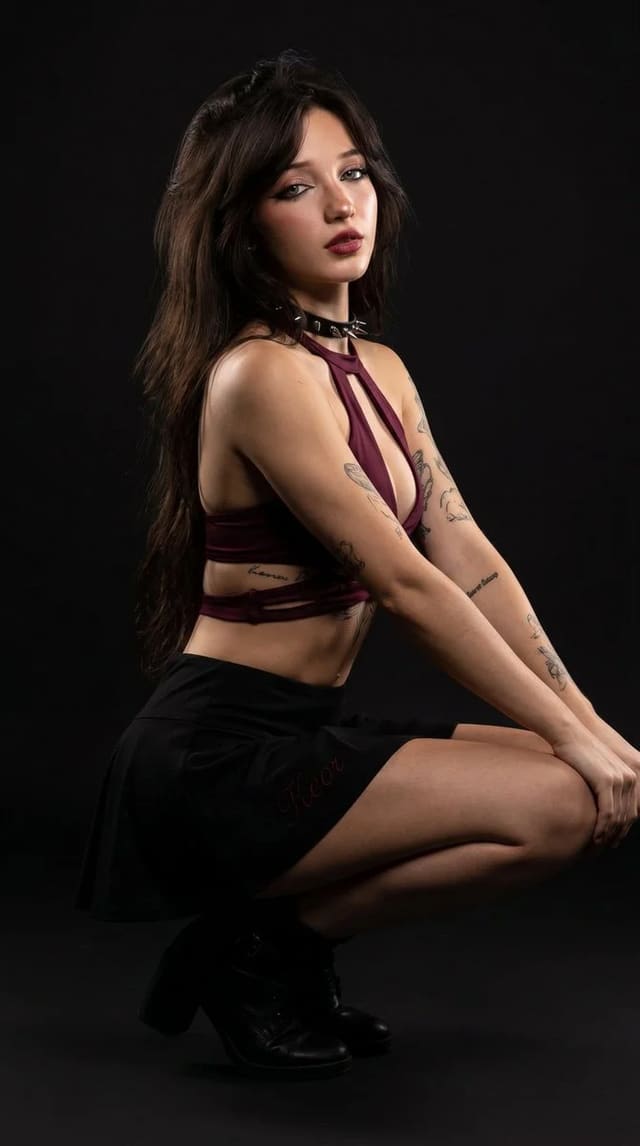 Photorealistic Dark Studio Glamour Portrait