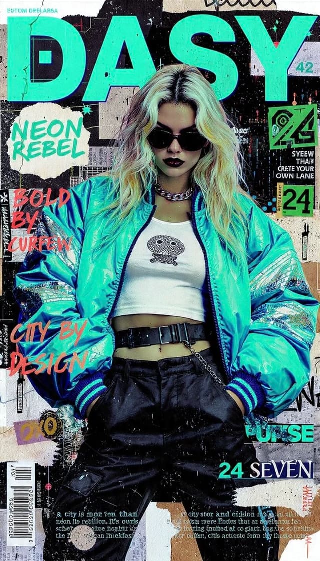 Cyberpunk-inspired DASY magazine cover