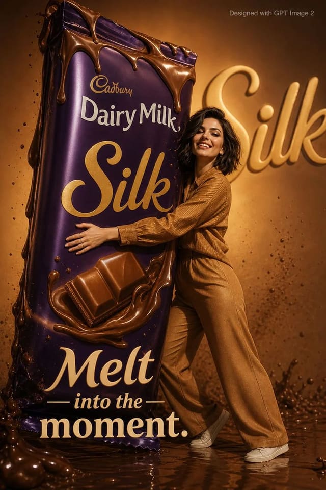 Playful Cadbury Silk Chocolate Ad Poster
