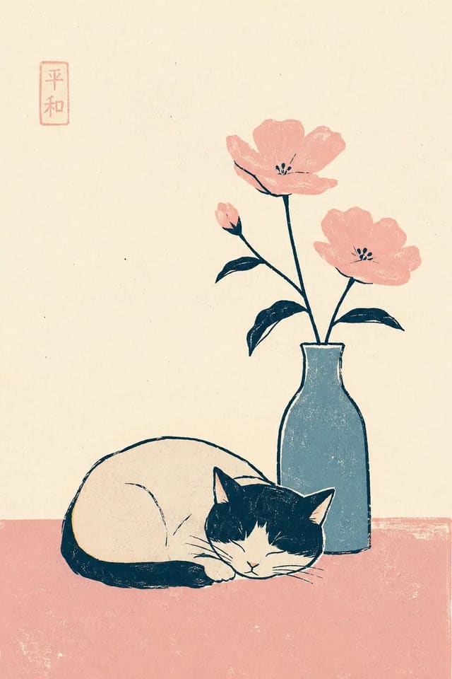 版画风格情侣读书插画提示词