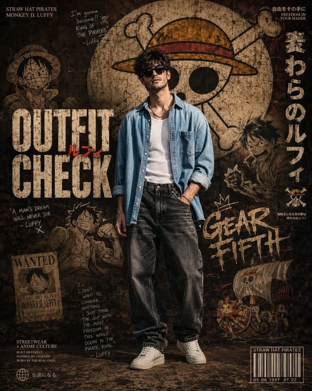 One Piece Inspired Streetwear Poster