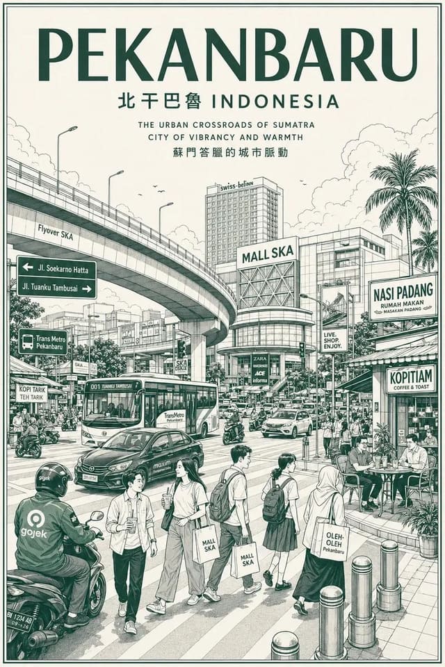 GPT-Image-2 vintage monochrome Southeast Asian city travel poster prompt