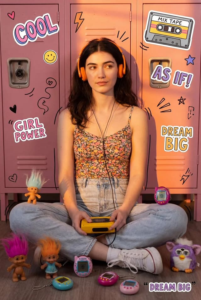 Retro 90s Collage Portrait with Orange Headphones