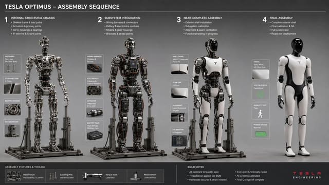 Tesla Optimus Robot Assembly Sequence Prompt