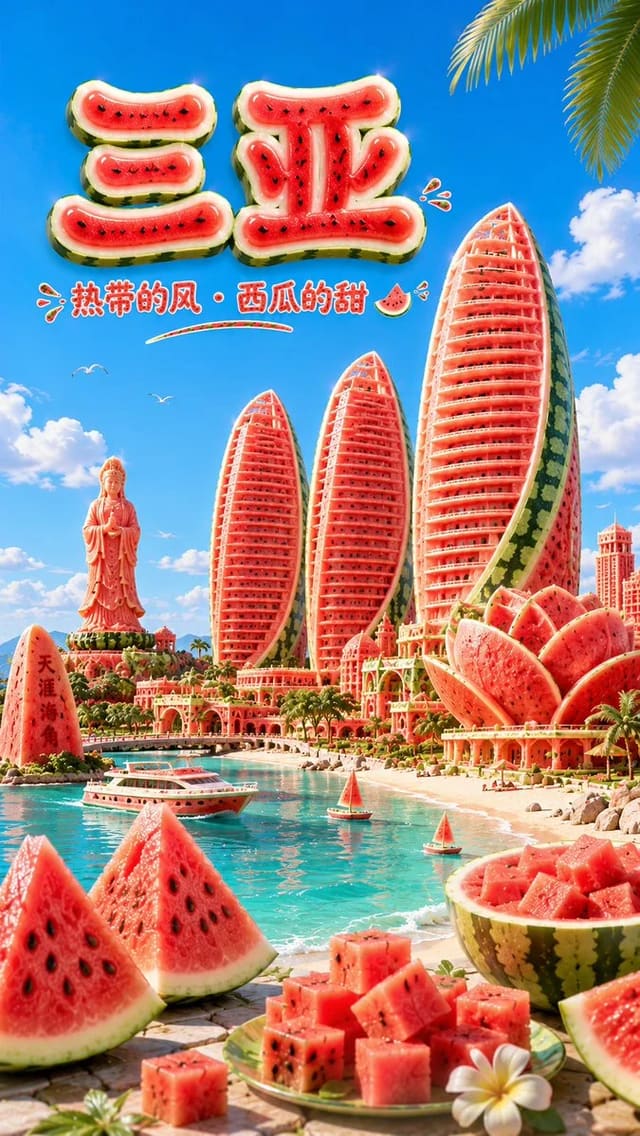 用 GPT-Image-2 生成西瓜风城市