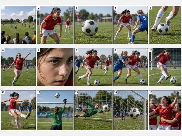 GPT Image 2 storyboard prompt for a girls’ football match