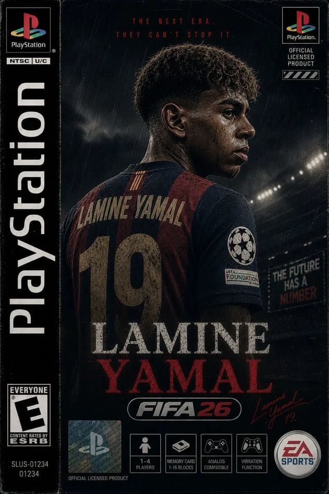 GPT Image 2 PS1-style Erling Haaland FIFA26 game cover