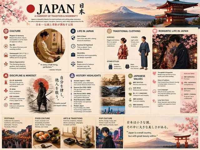 Japanese Culture Infographic Poster