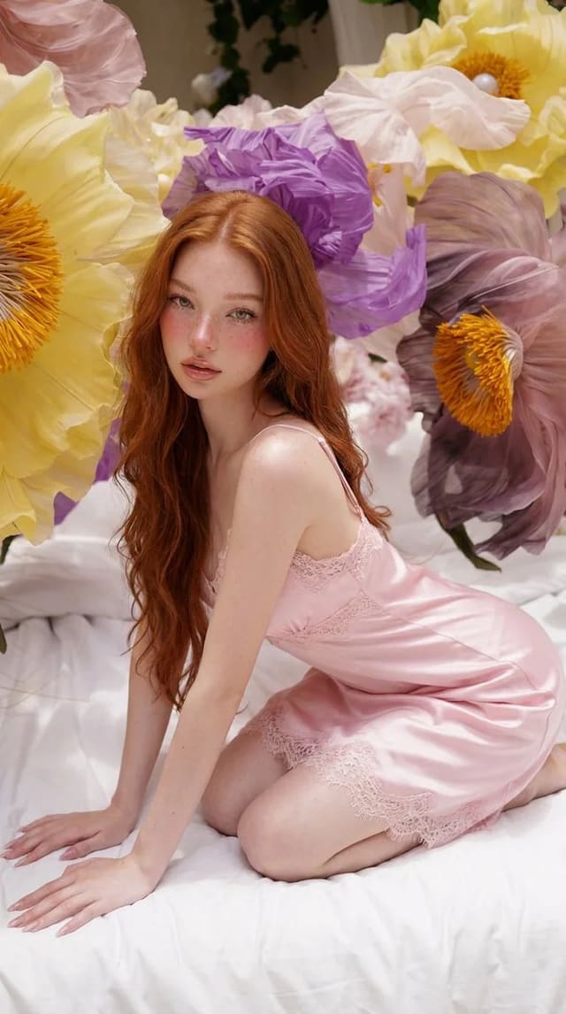 Dreamy Floral Fashion Portrait
