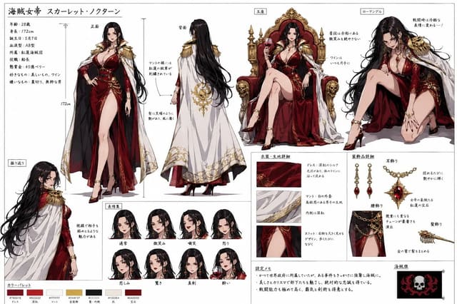 Japanese Anime Pirate Empress Character Sheet