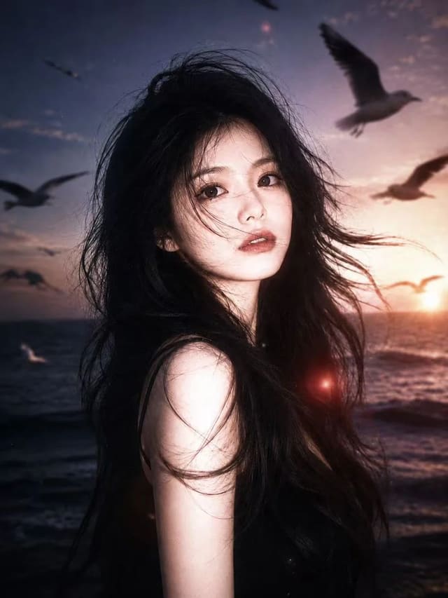 Cinematic Backlit Seaside Portrait