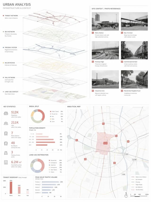 Clean Academic Urban Analysis Architecture Board