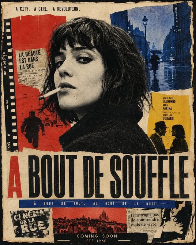Vintage French New Wave Movie Poster