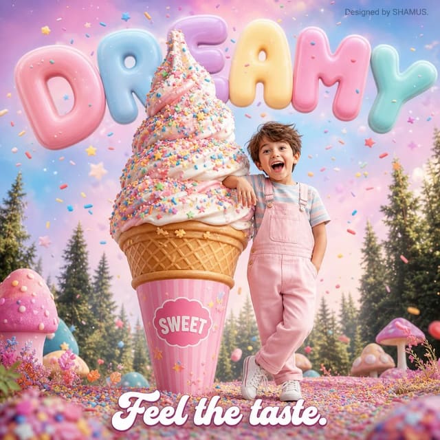 Dreamy Soft-Serve Dessert Advertisement Poster