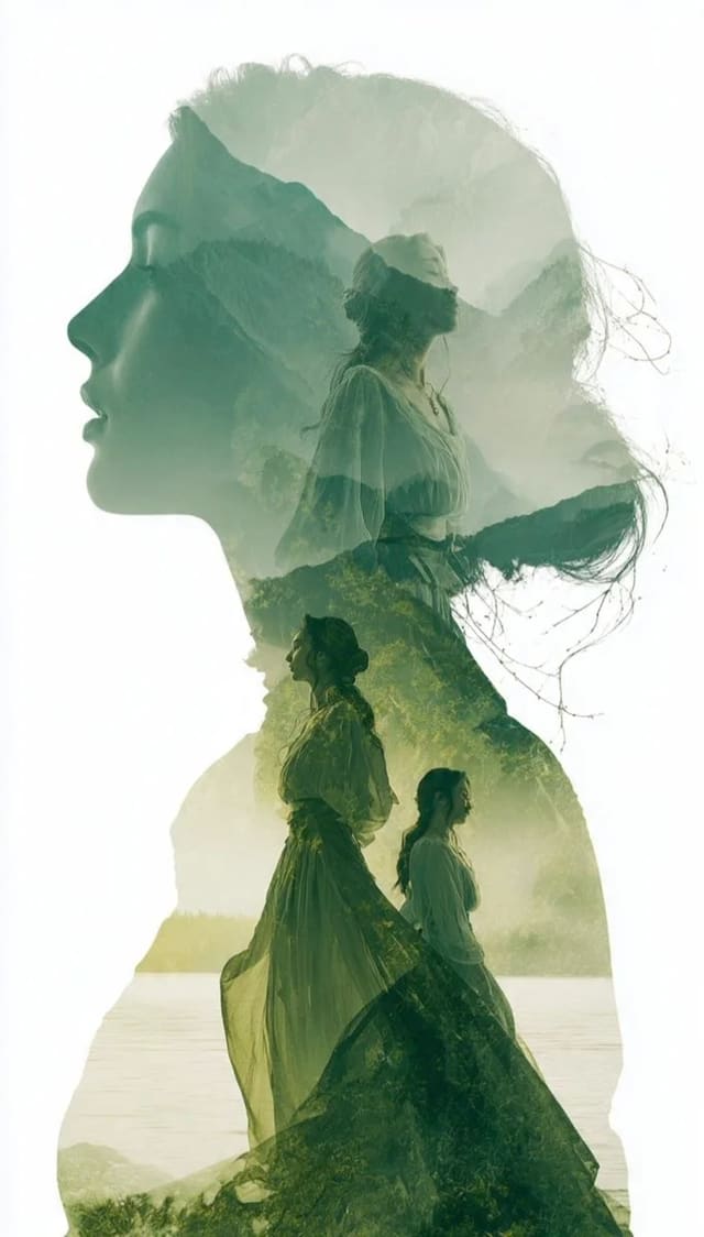 Ethereal Double-Exposure Woman Blended With Nature