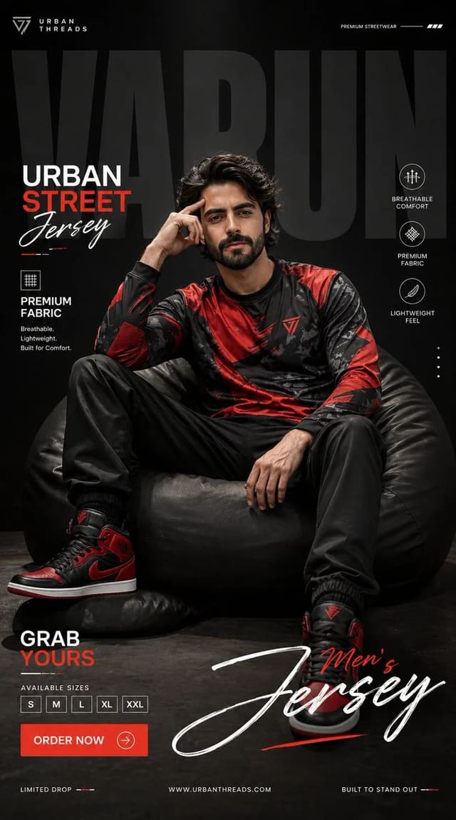 Luxury Streetwear Jersey Promotional Poster