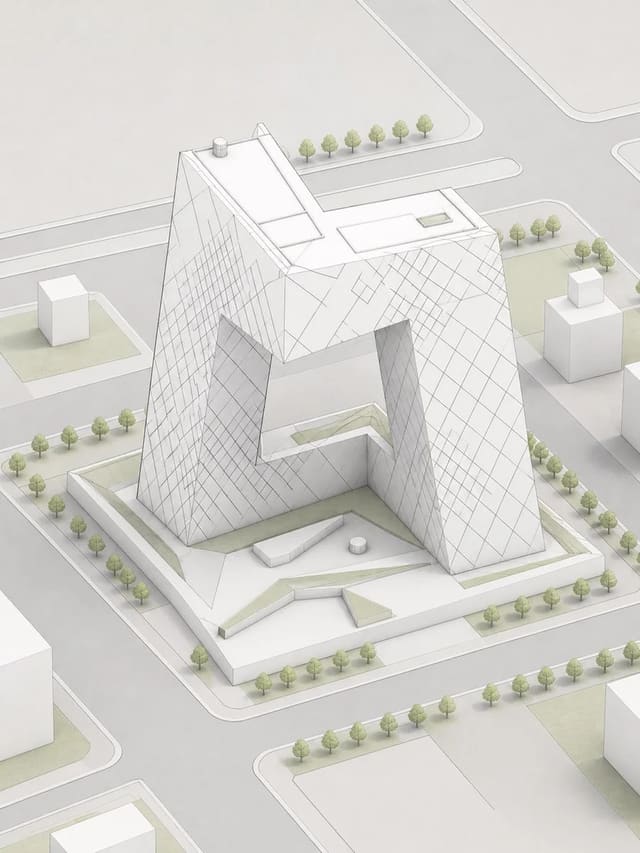 GPT-Image-2 极简城市地标白模渲染提示词