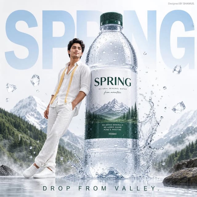 Premium SPRING Mineral Water Advertisement Poster