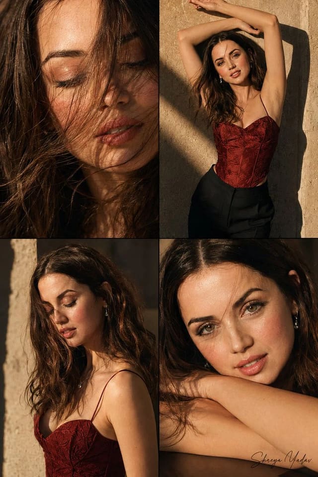 Ana de Armas Cinematic Four-Panel Fashion Editorial