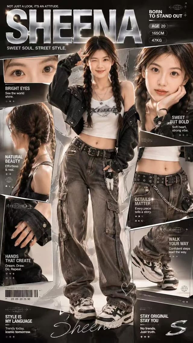 Y2K Street-Style Character Profile Poster
