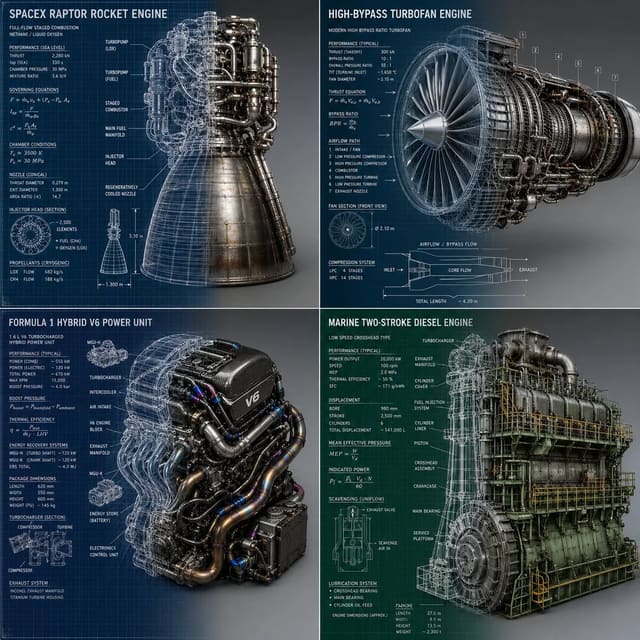 GPT-Image-2 2x2 grid prompt blending blueprint sketches into photoreal engines