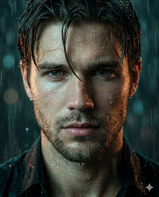 GPT Image 2 cinematic rainy portrait prompt