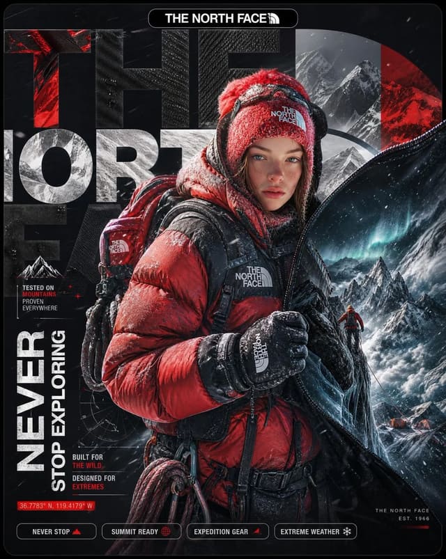 GPT Image 2 North Face surreal expedition poster prompt