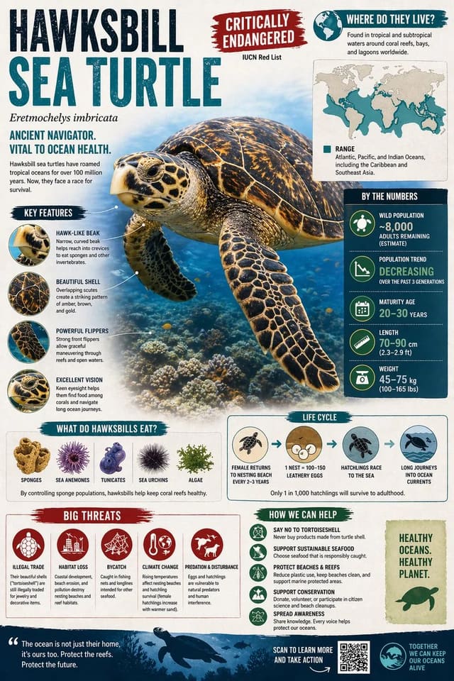 Endangered Animal Infographic with Photorealistic Focal Subject