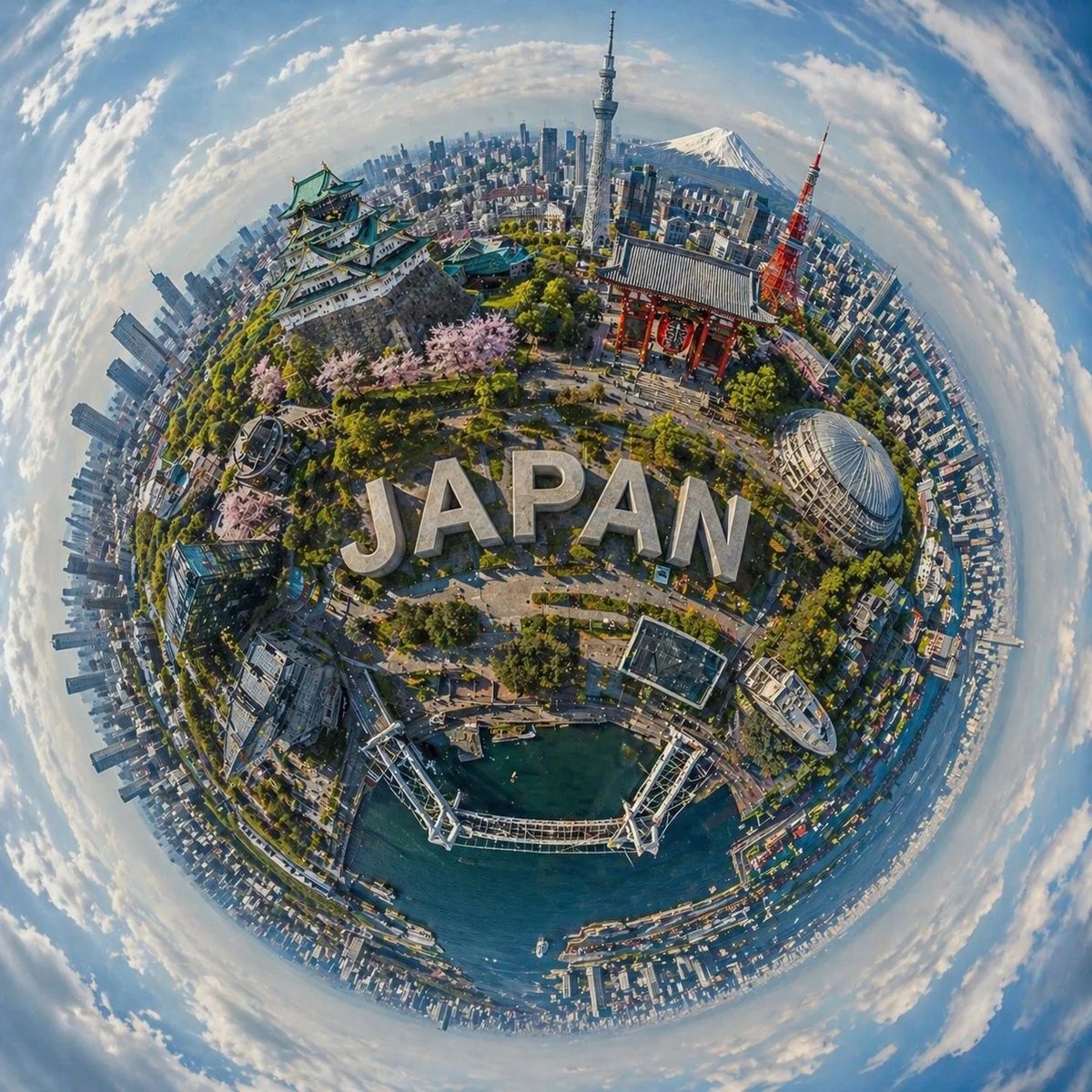 Hyperrealistic Tiny-Planet City Panorama