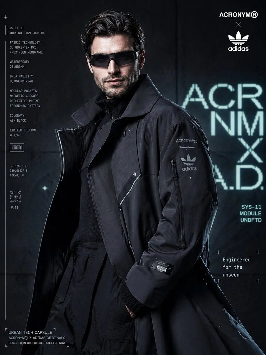 Futuristic Techwear Luxury Fashion Campaign Poster