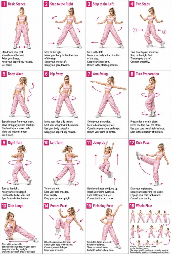 Dance movement sheet with 16 animated panels using GPT Image 2 and Seedance 2.0