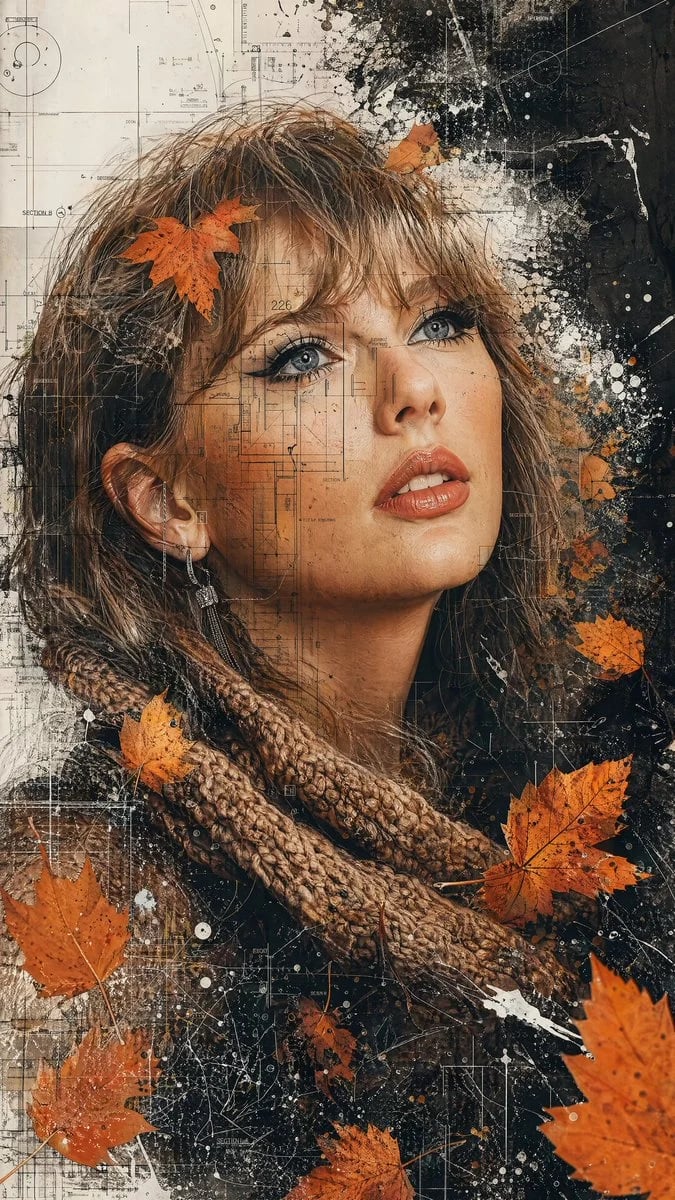 High-Fashion Cinematic Portrait with Architectural Blueprint Collage
