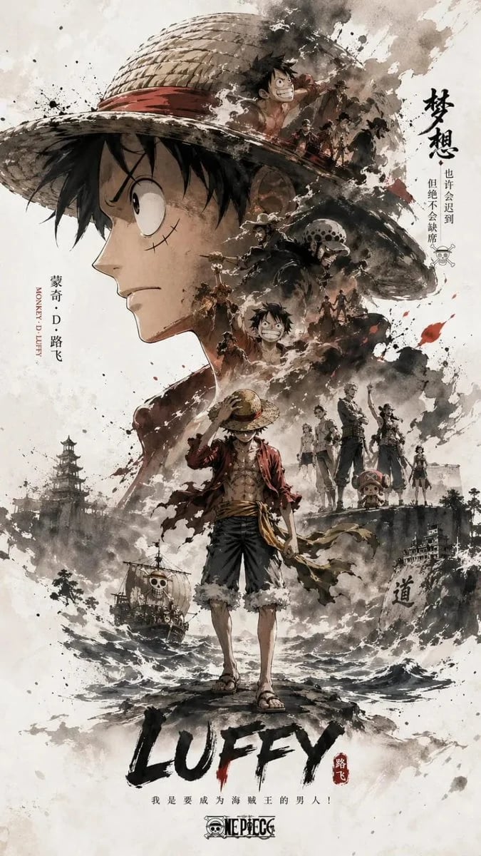 Oriental Double Exposure Narrative Poster