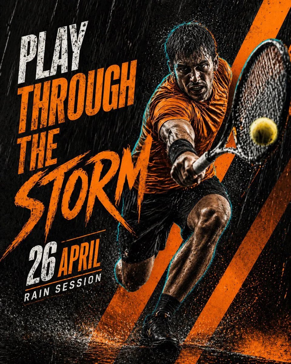 Cinematic Rainy Tennis Sports Poster