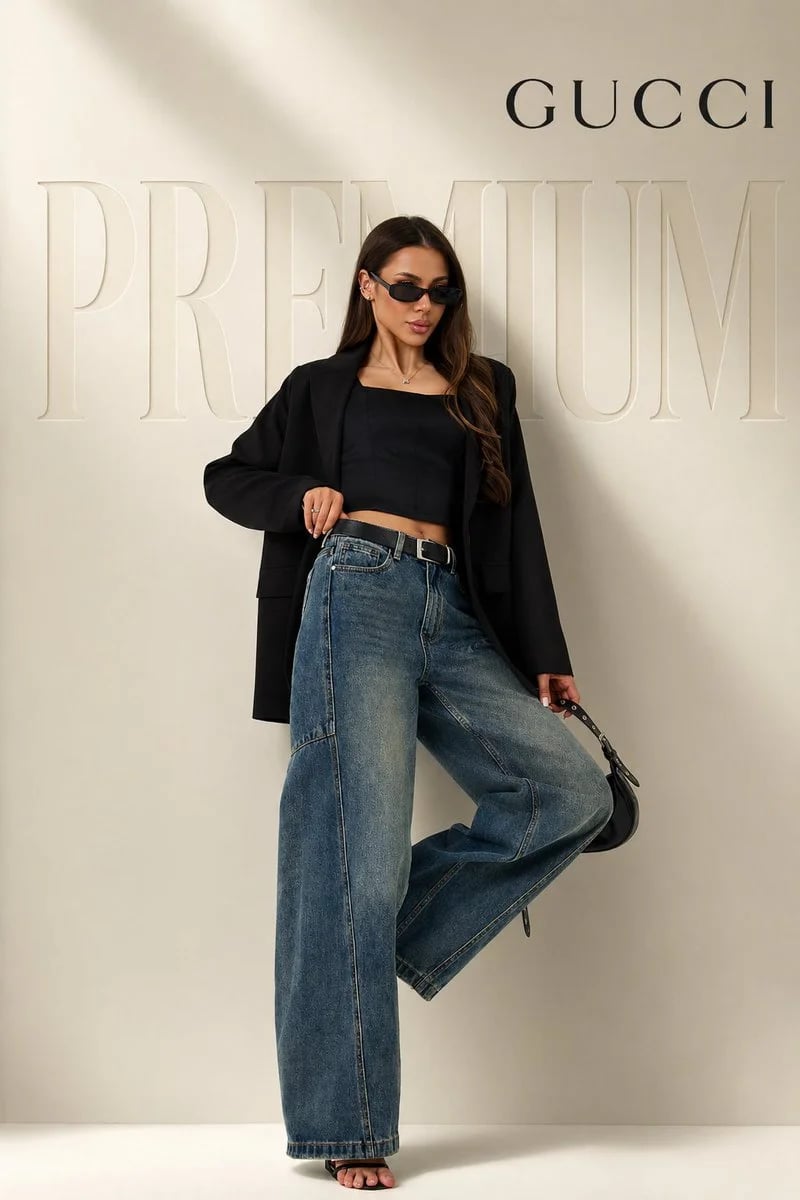 Luxury fashion campaign model poster