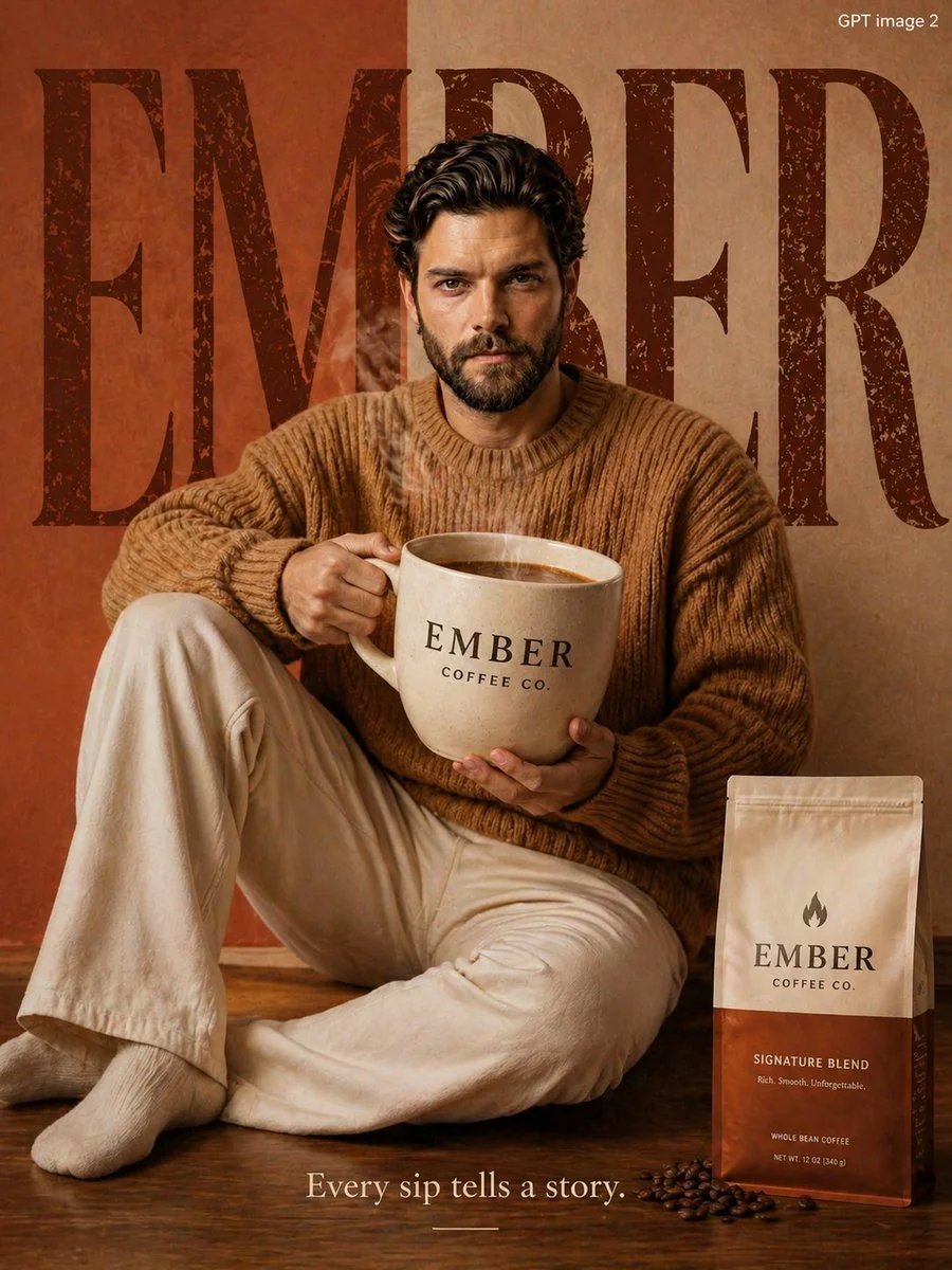 Cozy EMBER Coffee Brand Advertisement